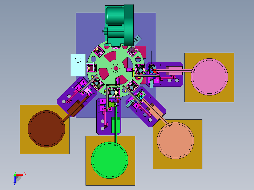 铜头自动送料铆钉机俯视图