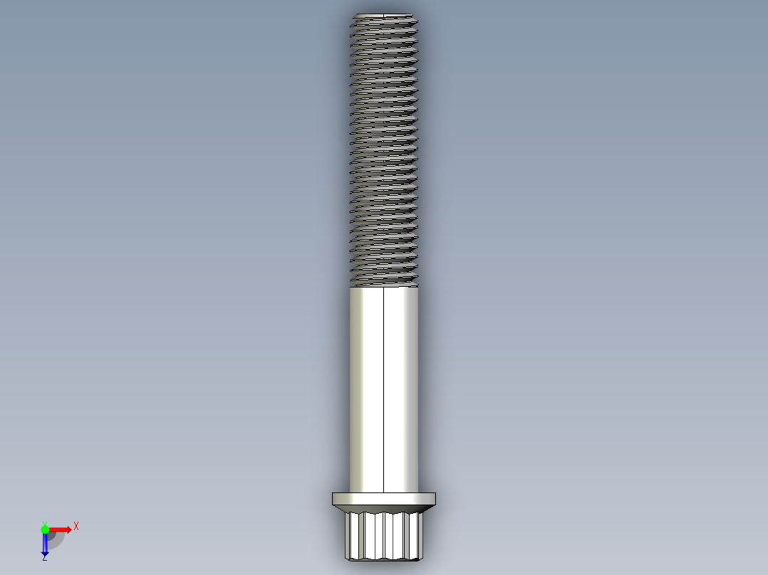 1_4in-28法兰头螺钉-1-4in-28 1.75long 12-point screws.IGS俯视图
