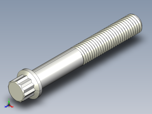 1_4in-28法兰头螺钉-1-4in-28 1.75long 12-point screws.IGS正等轴测缩略图