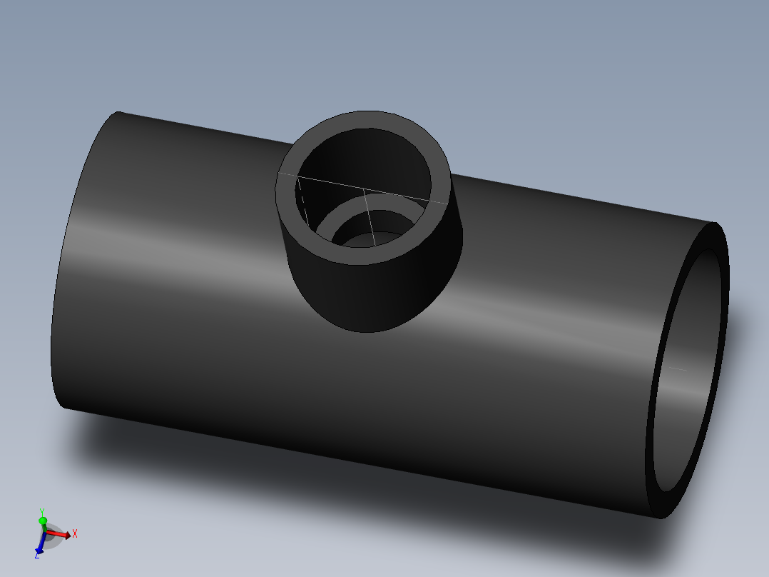 PVC管件-1.5x0.75in R-Tee主视图