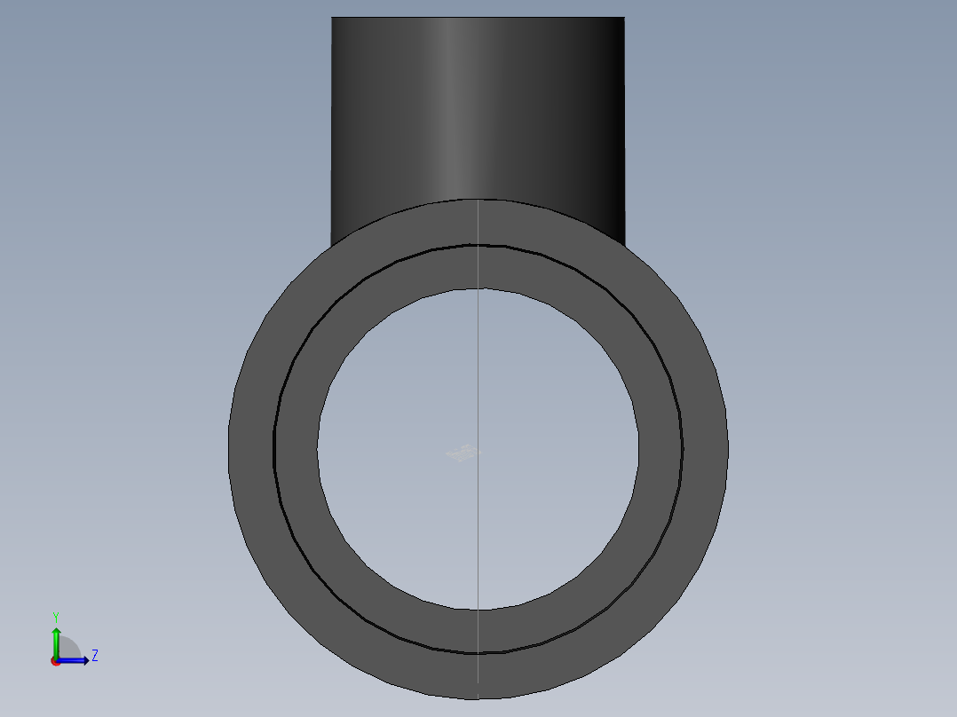 PVC管件-1.5x0.75in R-Tee前视图