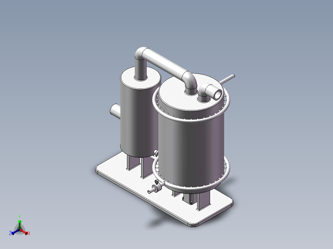 余热回收换热正等轴测图