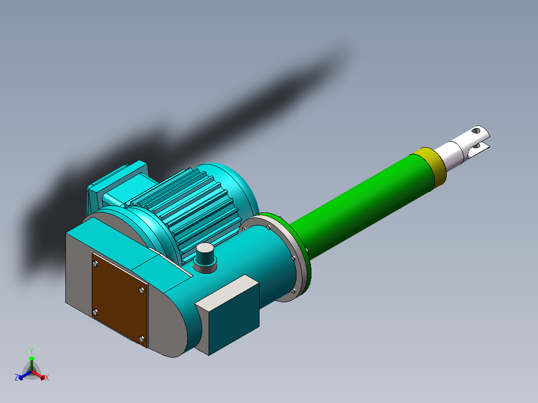 电动推杆正等轴测图