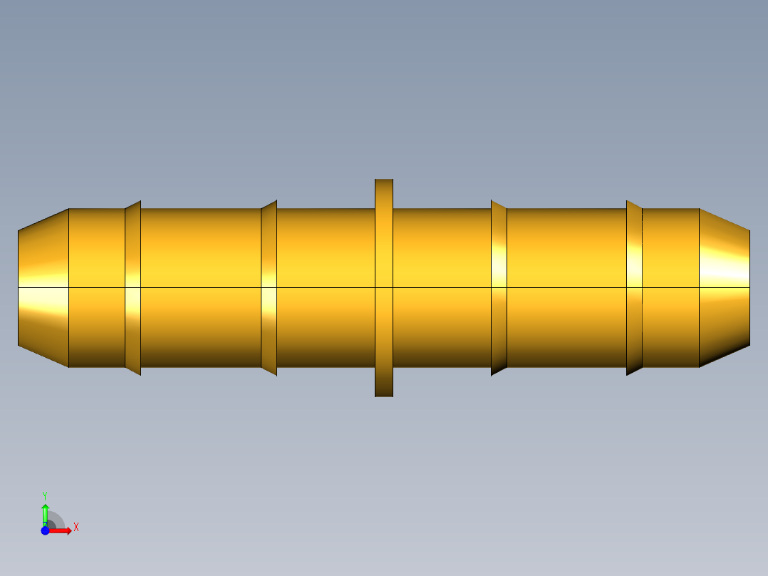 工业通用螺蚊管倒齿式工业硬管接头Union 22-4前视图