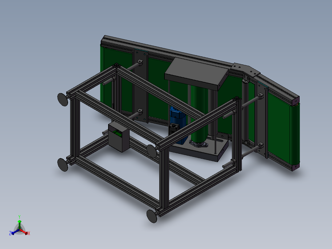 SMT后端高度可调节斜坡皮带线3D图纸正等轴测图