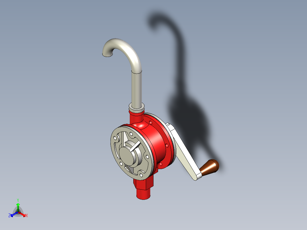 手动水泵正等轴测图