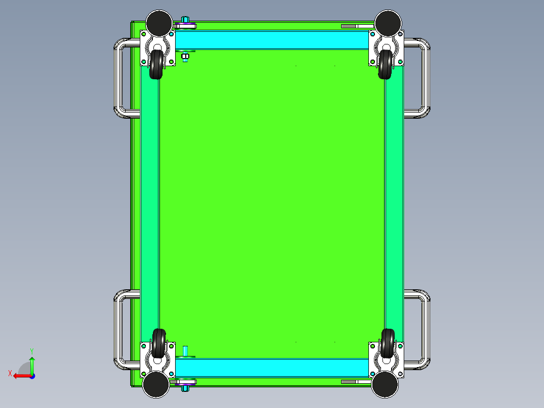 圆棒排料放置工装后视图