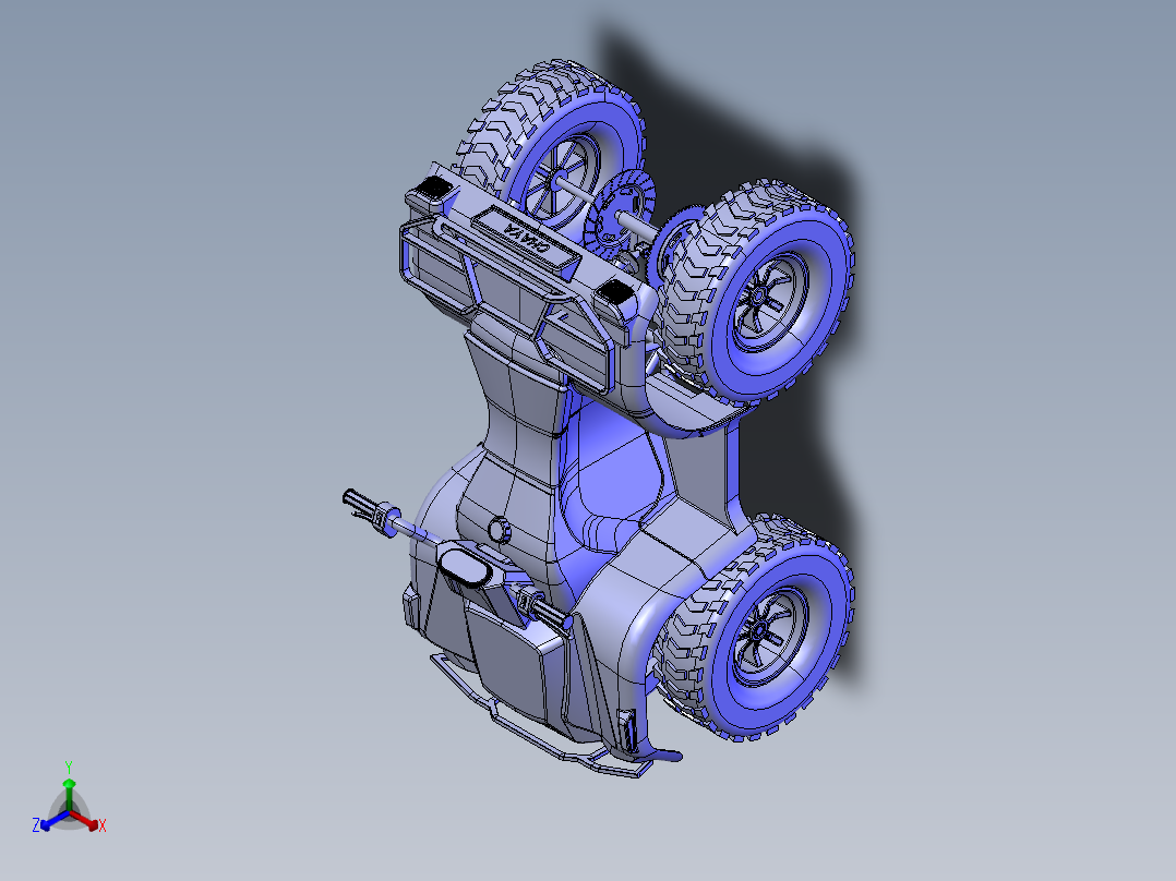 四轮全地形车正等轴测图
