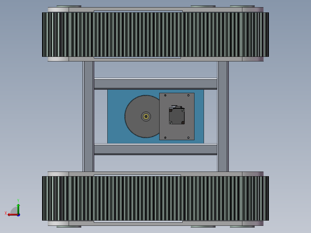 煤矿井下巡检机器人运动仿真加有限元分析图纸后视图