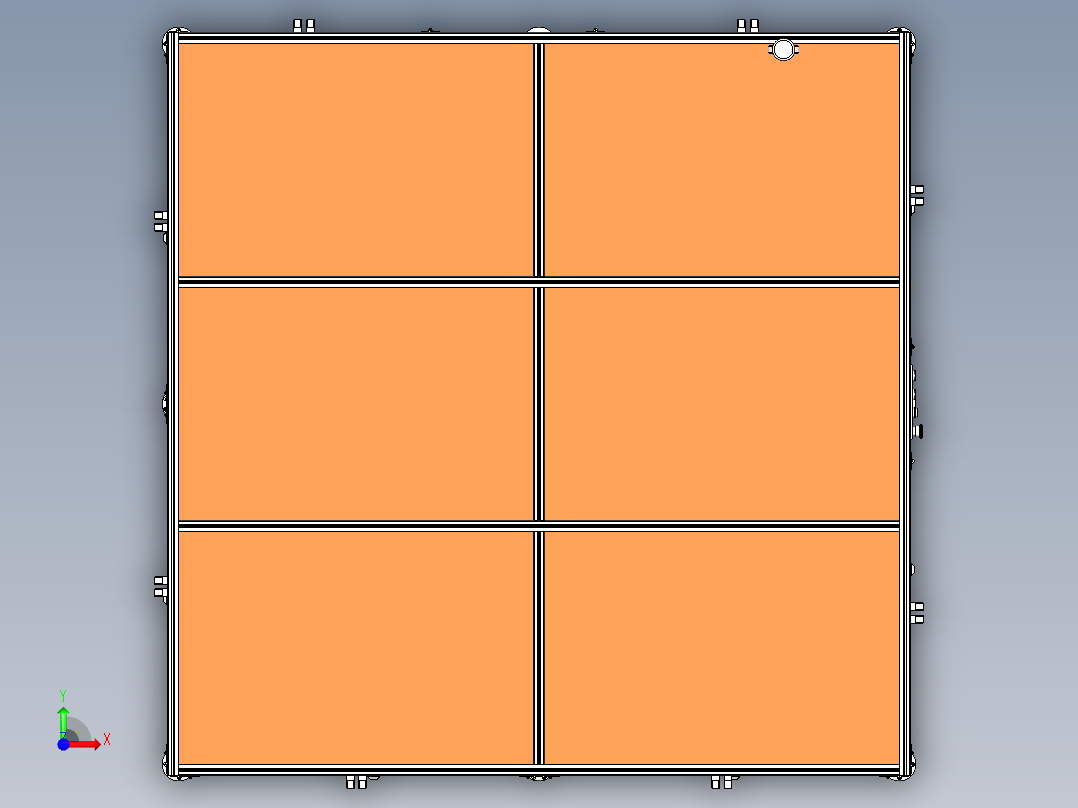 大型亚克力板封闭工作房设计前视图
