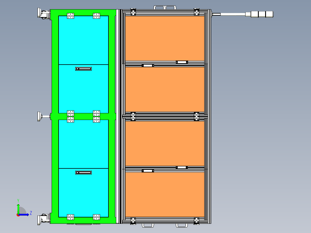 大型亚克力板封闭工作房设计左视图
