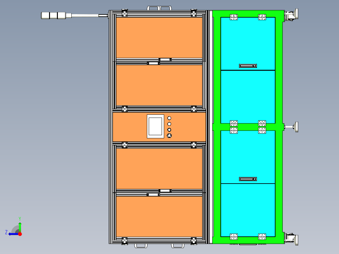 大型亚克力板封闭工作房设计右视图