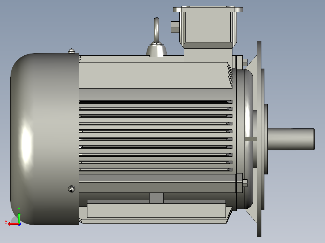 机座不带底脚端盖有凸缘(TK)100L(成品)后视图