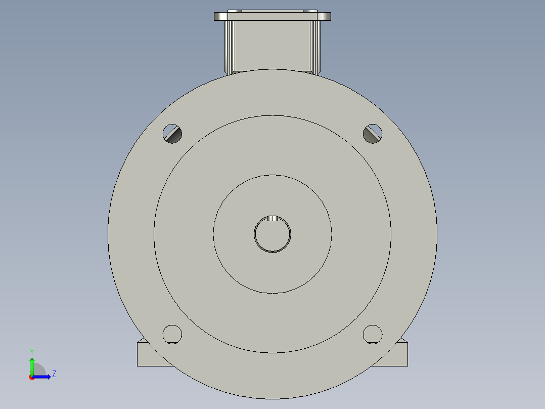机座不带底脚端盖有凸缘(TK)100L(成品)左视图