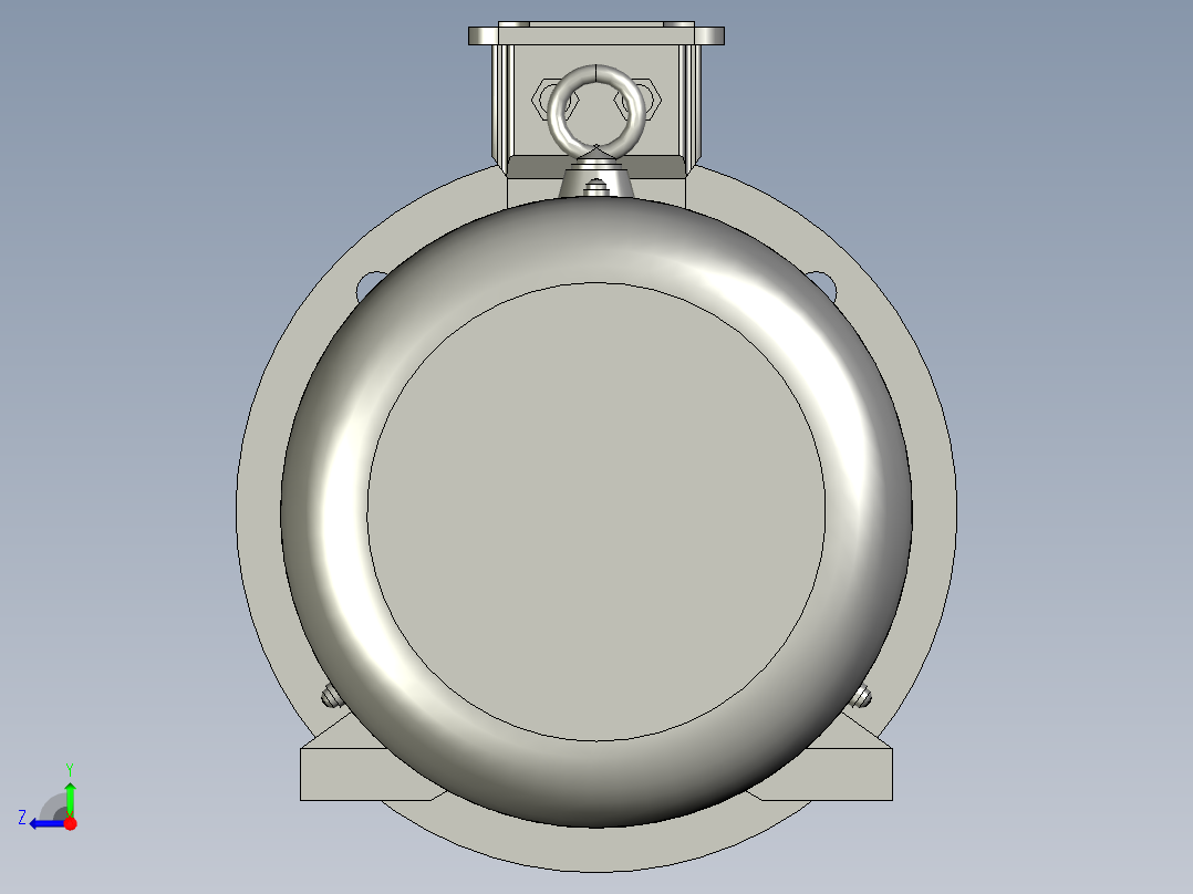 机座不带底脚端盖有凸缘(TK)100L(成品)右视图
