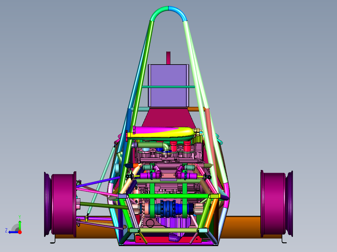 方程式赛车总布置设计右视图