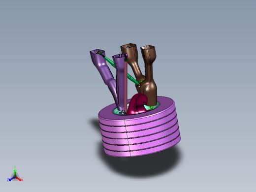 联动调节车轮参数悬架正等轴测缩略图