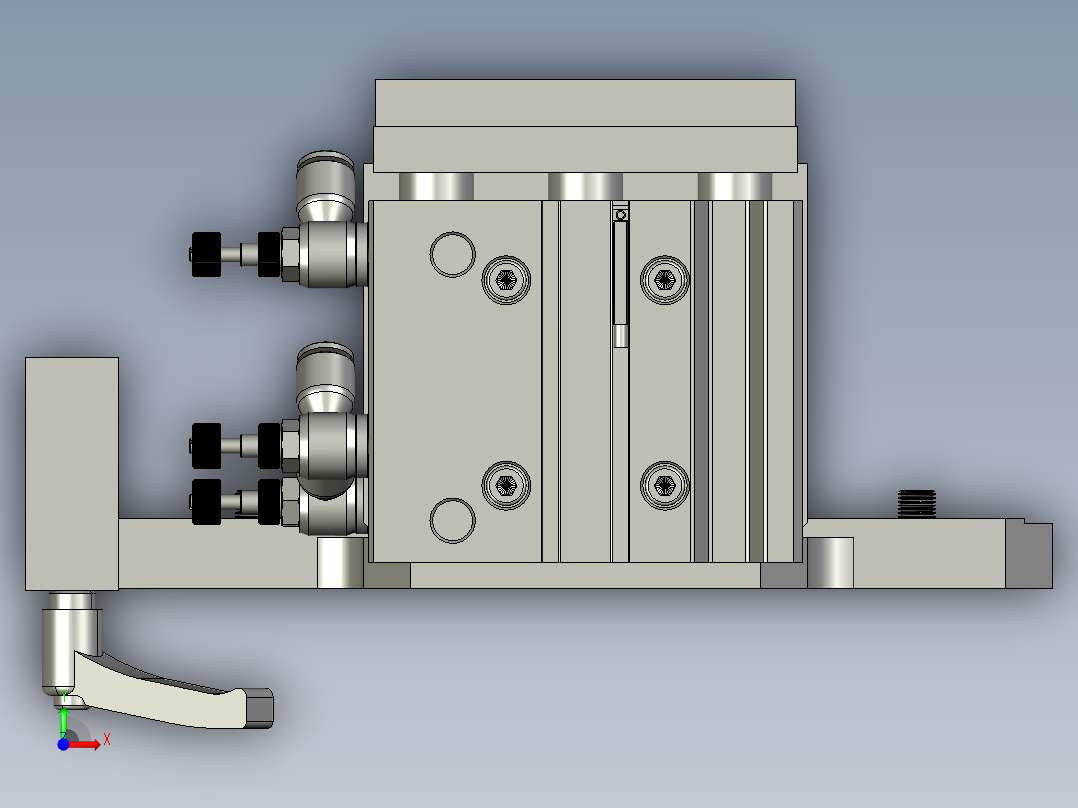 长边压紧组件B总装配前视图