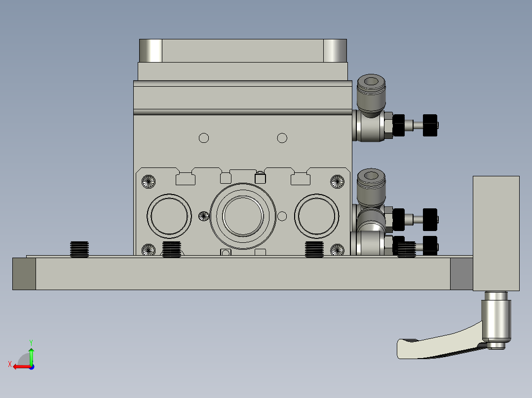 长边压紧组件B总装配后视图