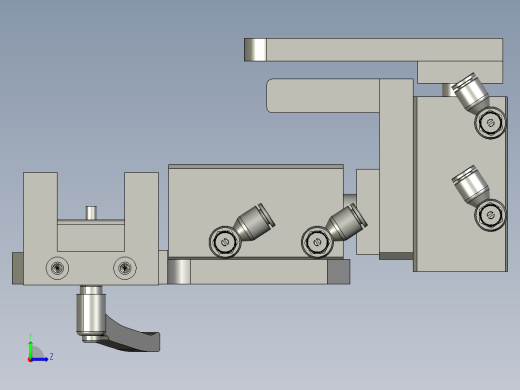 长边压紧组件B总装配左视缩略图