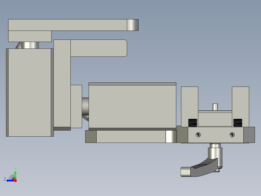 长边压紧组件B总装配右视图