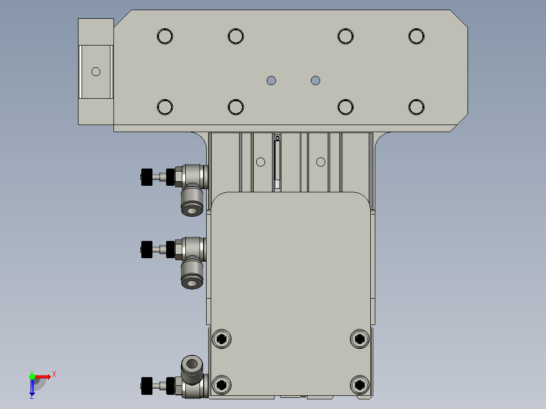 长边压紧组件B总装配俯视图