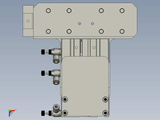 长边压紧组件B总装配俯视缩略图
