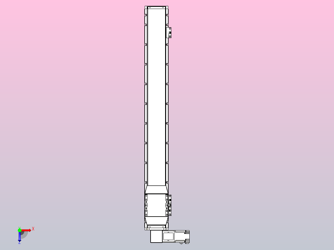 机器人皮带驱动直线轴TPA-GCB-120-P70-L850-DL-M20-N3俯视图
