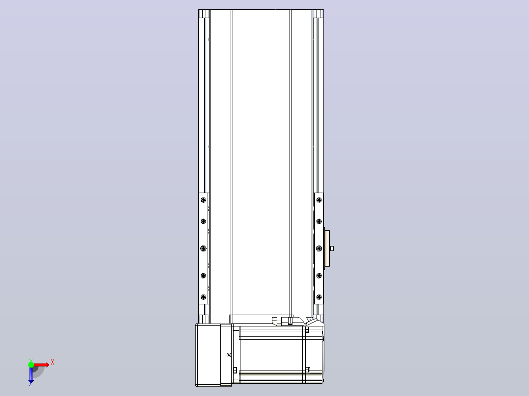 皮带直线轴半封闭可选导轨TPA-HNB-175D-140-L150-LU-Y-P75-N3俯视图