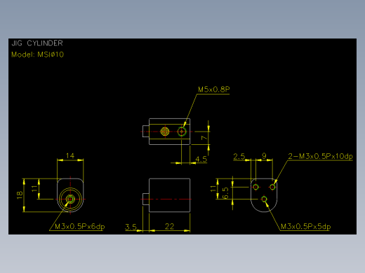 治具气缸2D-MSI10x5