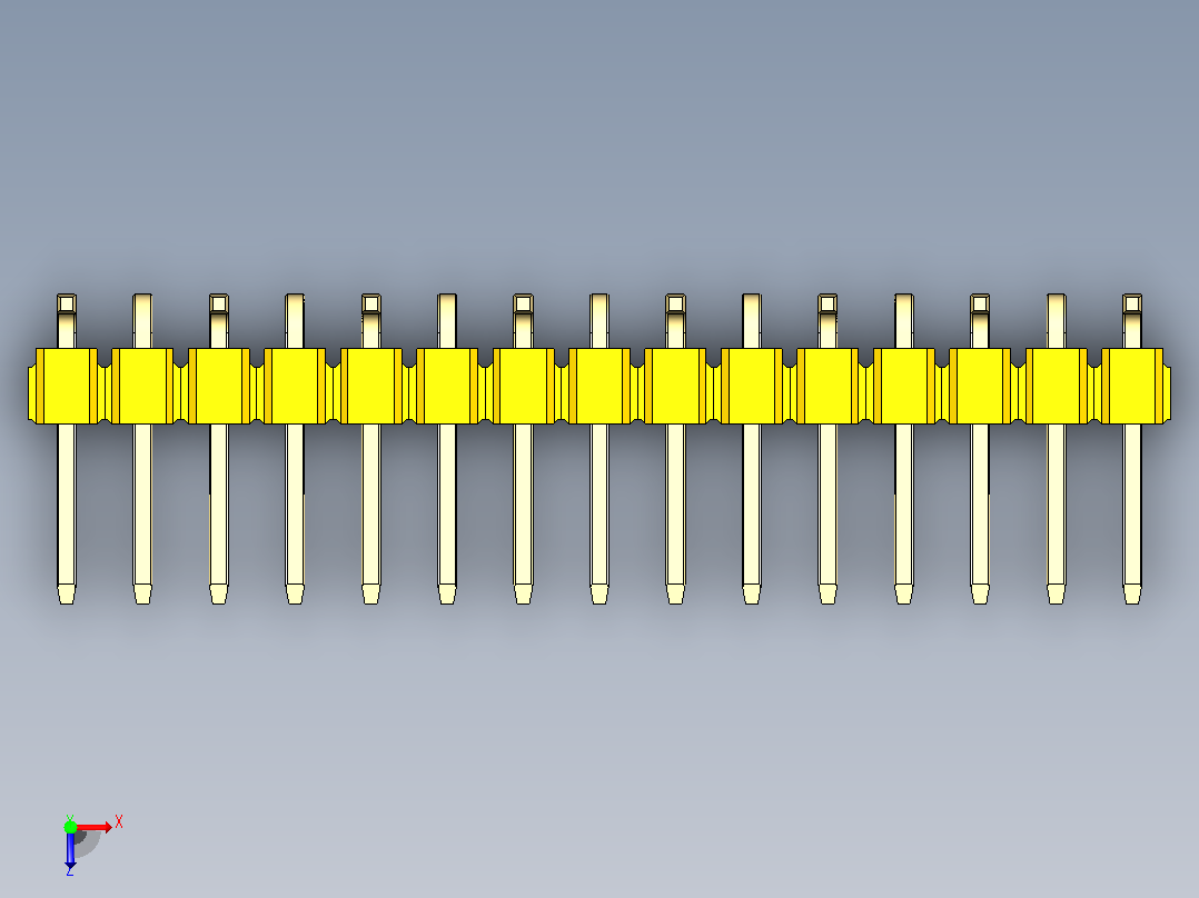 DS1022彩色排针 黄色 15P 100密尔 SMT类型 R1 版本1.0.zip.zip俯视图