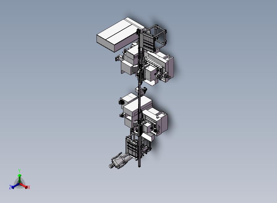 全自动送料系统磨削生产线正等轴测图