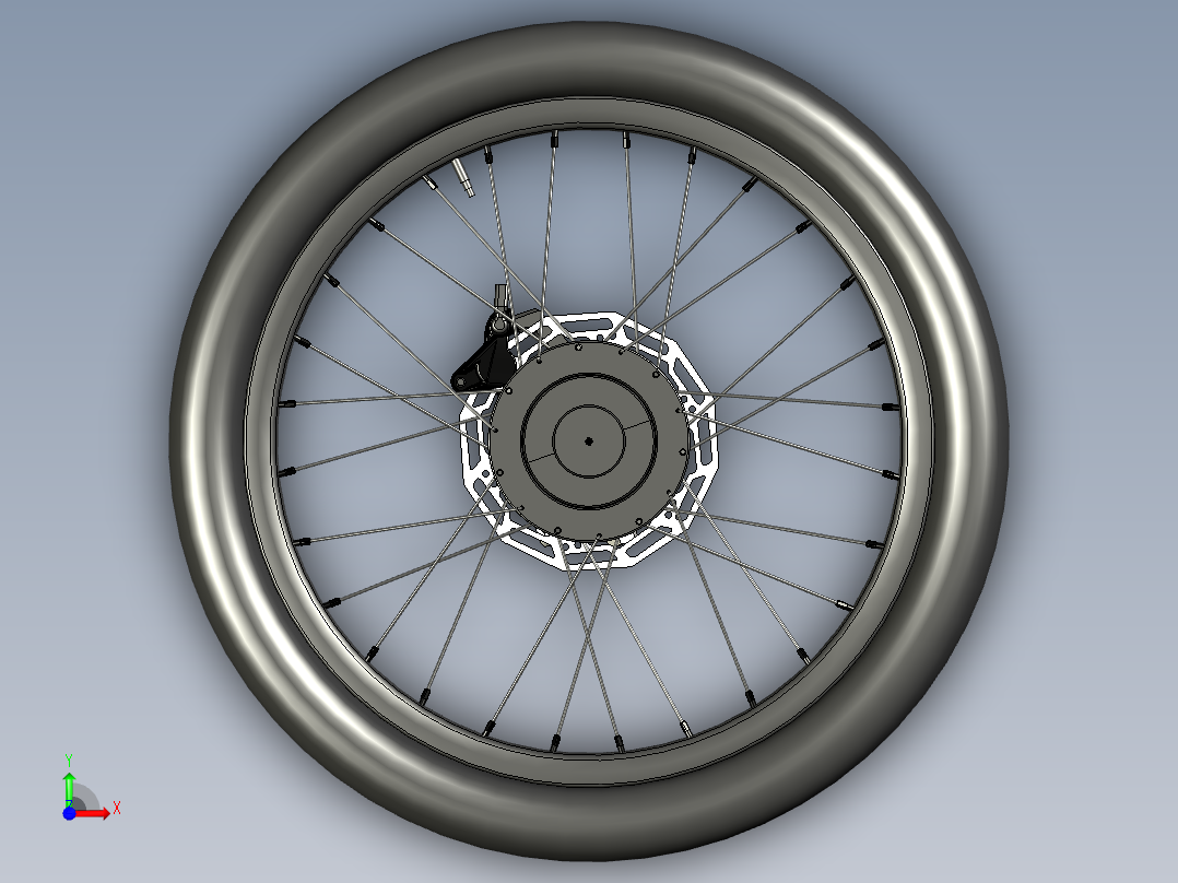 Forkless车轮结构3D图纸 STP格式前视图