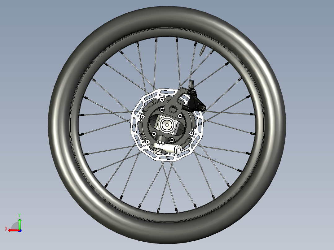 Forkless车轮结构3D图纸 STP格式后视图