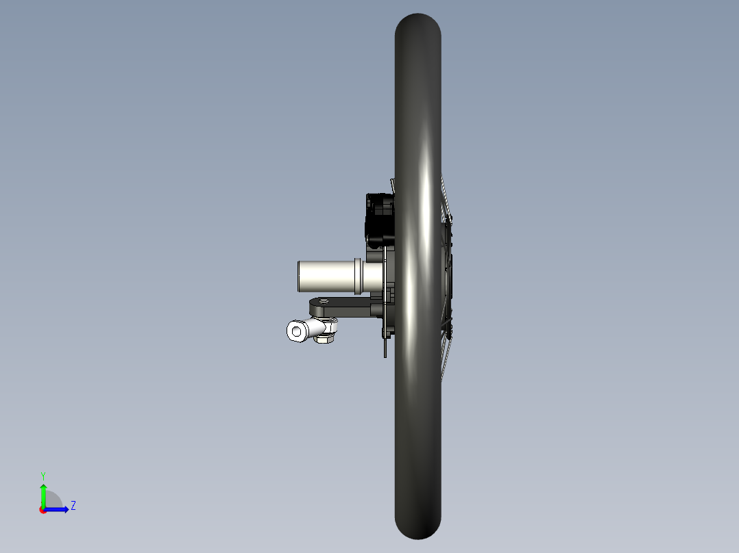 Forkless车轮结构3D图纸 STP格式左视图