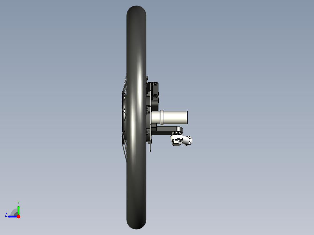 Forkless车轮结构3D图纸 STP格式右视图