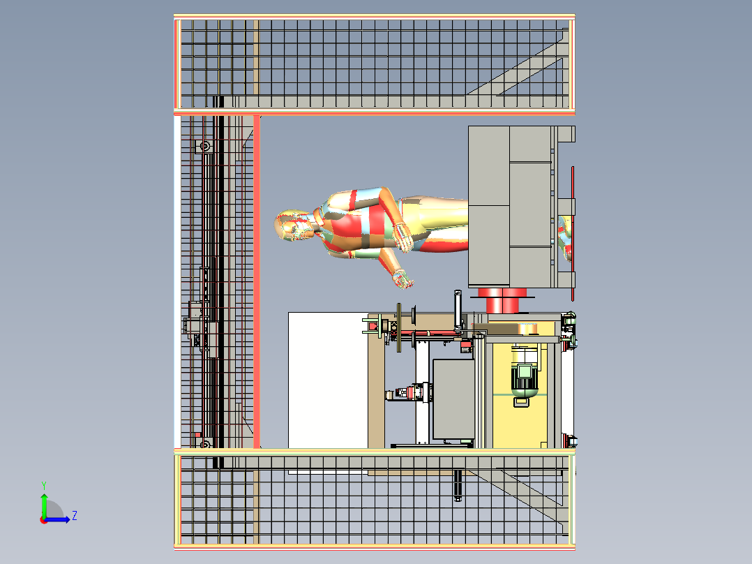 封箱打包码垛流水线3D图纸H198 非标自动化设备3D图纸3D模型左视图