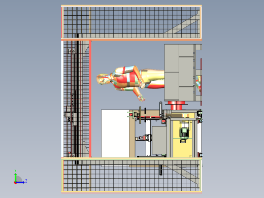 封箱打包码垛流水线3D图纸H198 非标自动化设备3D图纸3D模型左视缩略图