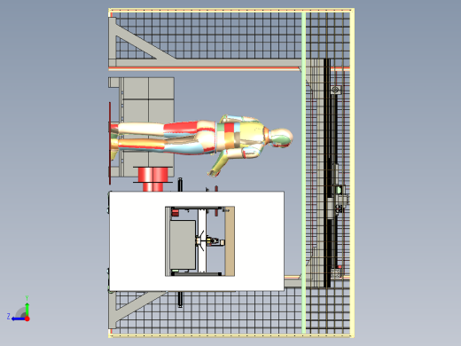封箱打包码垛流水线3D图纸H198 非标自动化设备3D图纸3D模型右视缩略图