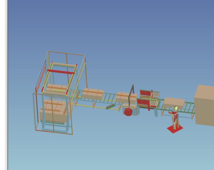封箱打包码垛流水线3D图纸H198 非标自动化设备3D图纸3D模型