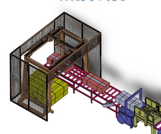 封箱打包码垛流水线3D图纸H198 非标自动化设备3D图纸3D模型缩略图