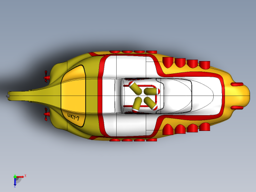 Yellow玩具小潜艇模型3D图纸 Solidworks设计俯视缩略图