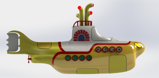 Yellow玩具小潜艇模型3D图纸 Solidworks设计缩略图