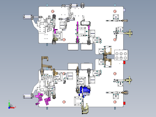 汽车前纵梁连接板总成焊接夹具设计前视缩略图