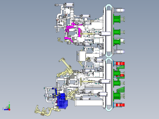 汽车前纵梁连接板总成焊接夹具设计右视缩略图