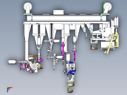 汽车前纵梁连接板总成焊接夹具设计俯视缩略图