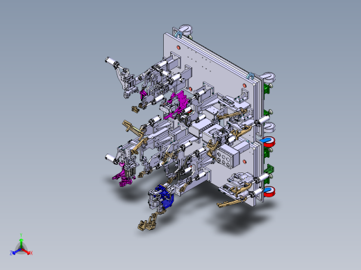 汽车前纵梁连接板总成焊接夹具设计正等轴测缩略图