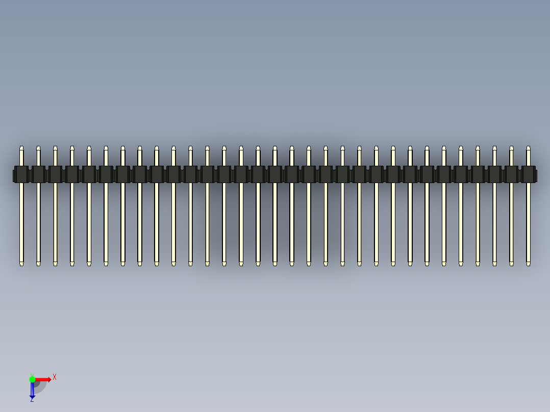 彩色公头100mil（2.54mm）系列-DS1021_black_3x31p_100mil_Type5_rev1.0俯视图