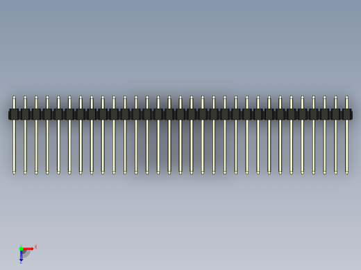 彩色公头100mil（2.54mm）系列-DS1021_black_3x31p_100mil_Type5_rev1.0俯视缩略图