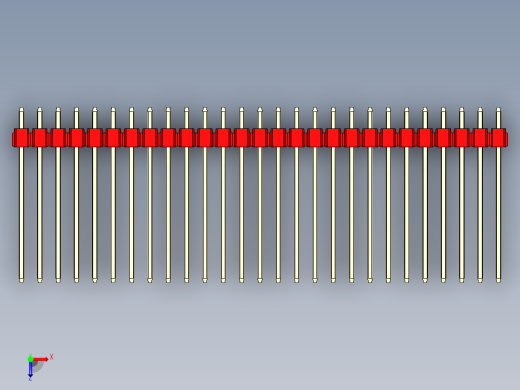 彩色公头100mil（2.54mm）系列-DS1021_red_2x27p_100mil_Type19_rev1.0俯视缩略图